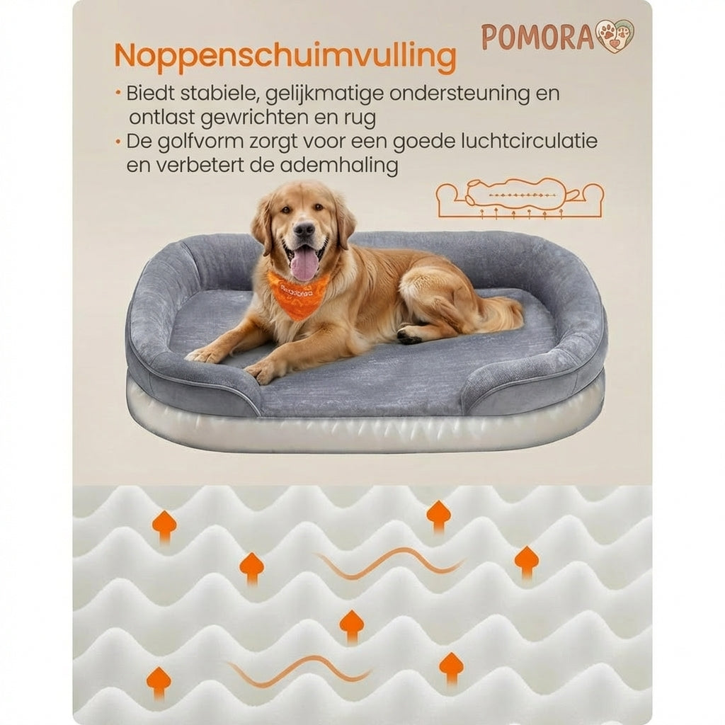 Orthopedische hondenmand met afneembare hoes – waterdicht en antislip