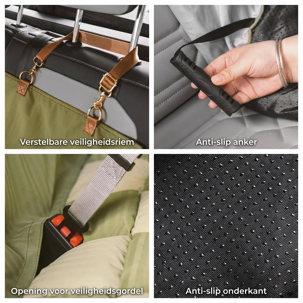 Veilige Hondenautostoel - Schaakbordstijl